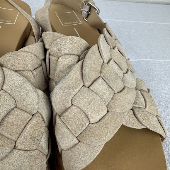 Dolce Vita Winder Crossover Strap Espadrille Platform Sandals Beige Tan 9.5 - Picture 7 of 14